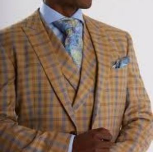 NWT STEVEN LAND PLAID VESTED SUIT